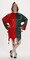 The Costume Center 2 Piece Red and Green Satin Jingle Elf Christmas Dress – One Size Fits Most